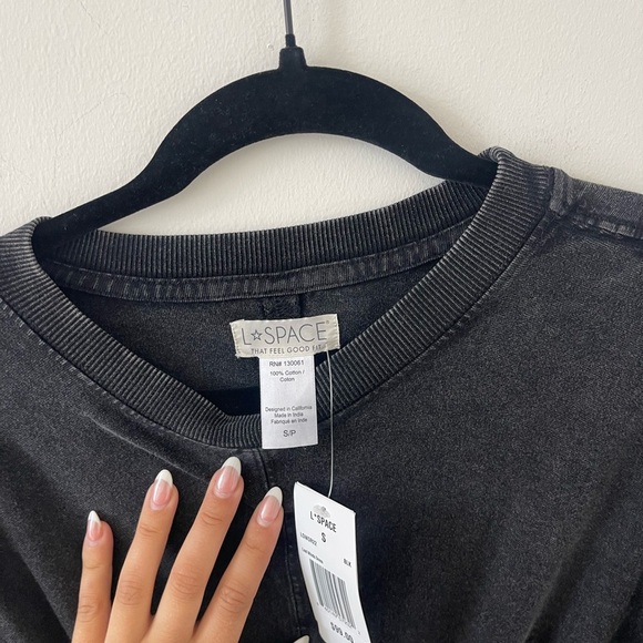 L*Space Black Acid Wash Twist Front dress - Picture 3 of 6